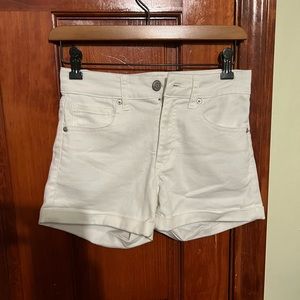 High Rise White Shorts